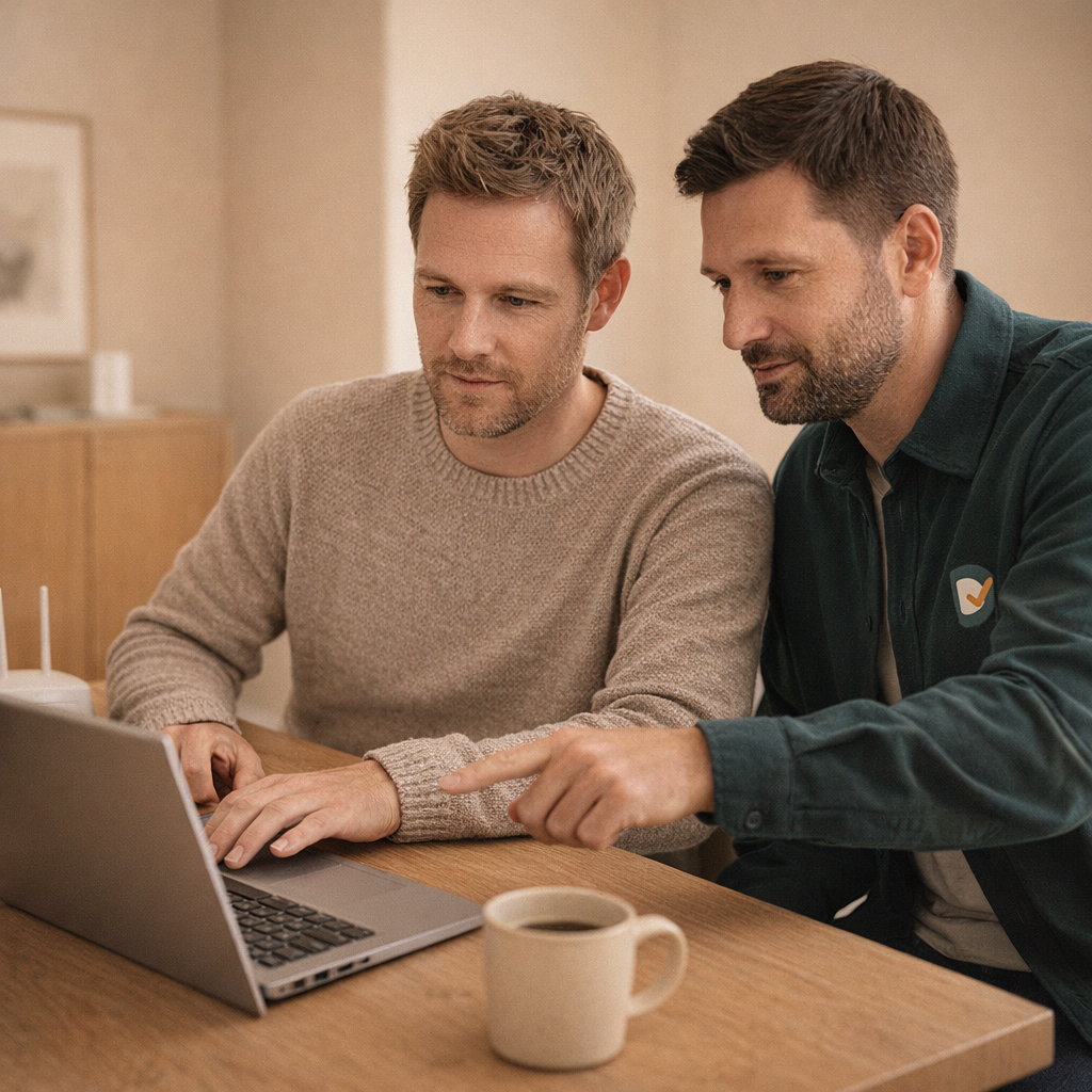 Tryg DigitalVen-hjælp i et roligt hjem